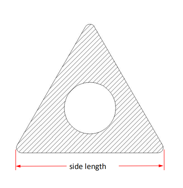 Triangle Alumina Ceramic Tube-One hole size details
