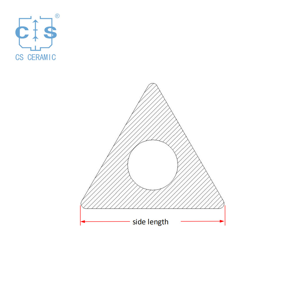 Dreieckige Al2O3-Aluminiumoxid-Keramikrohre/-rohre mit einem Loch