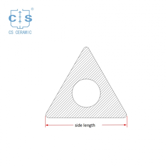 Dreieck Al2O3 Aluminiumoxid Keramikrohr-ein Loch