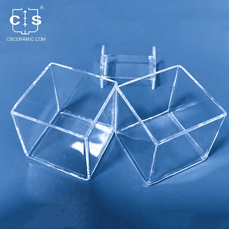 99,99 % transparente quadratische Quarzglas-Tiegel. Silica-Tiegel